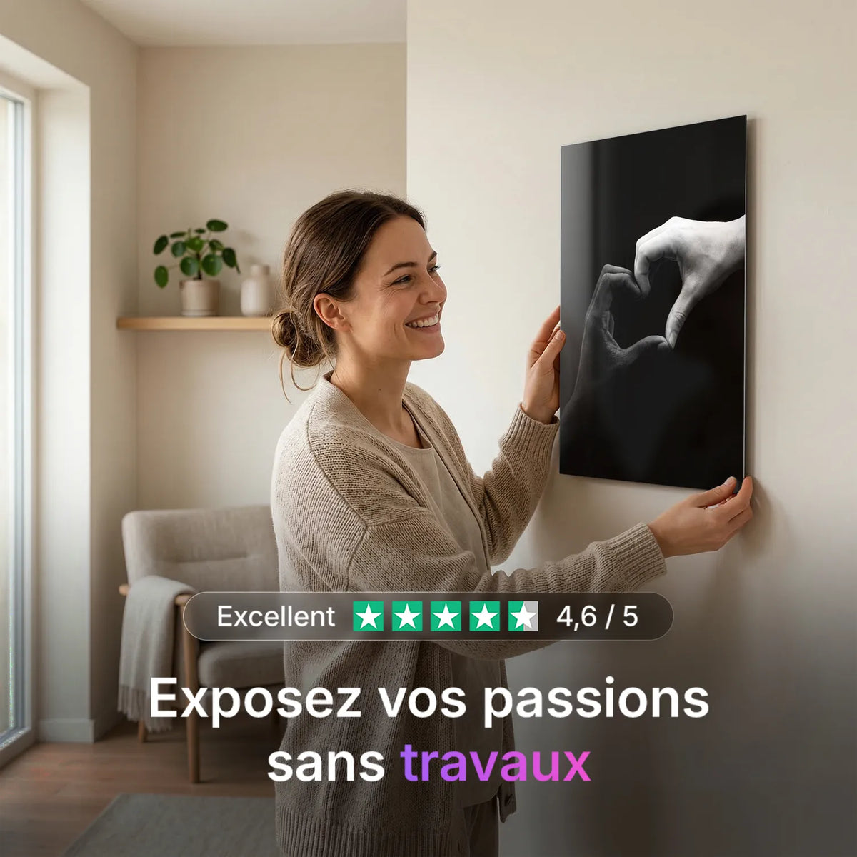 Tableau Union sombre | en Métal Format A3