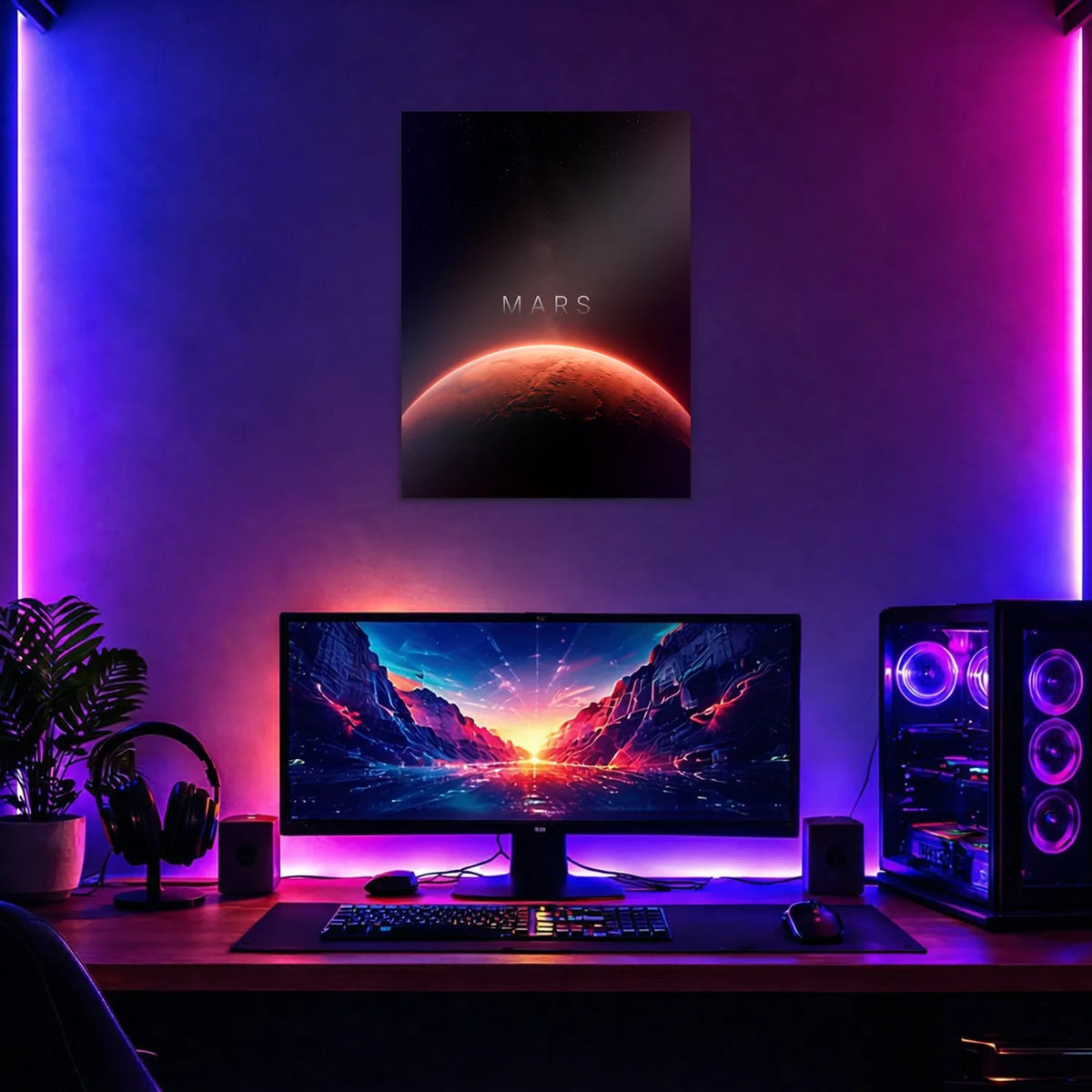 Tableau Mars Horizon | en Métal Format A3