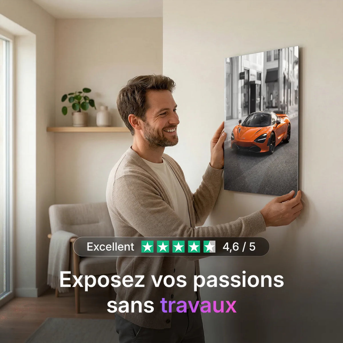 Tableau McLaren 720S — Haussmannien | en Métal Format A3
