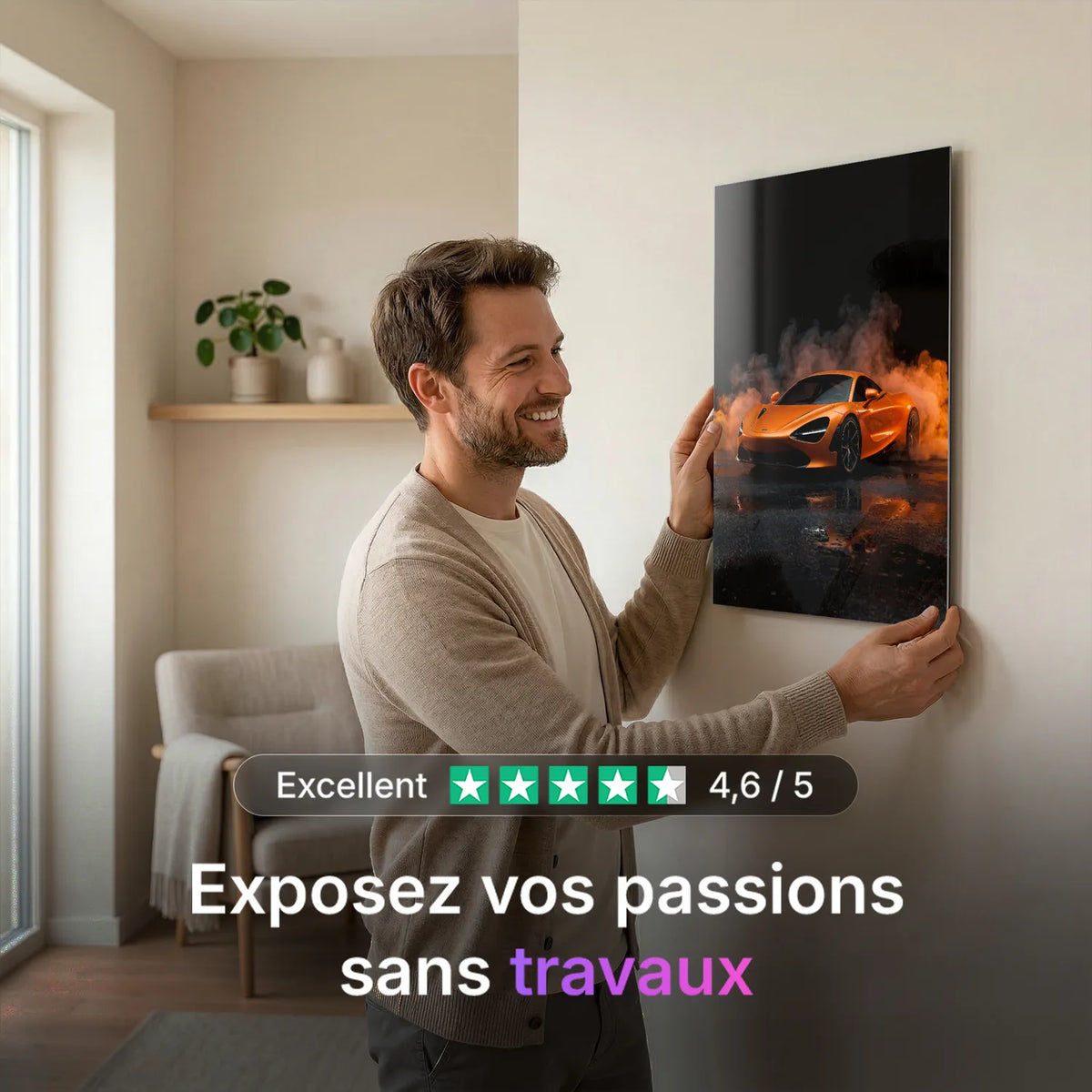 Tableau McLaren 720S — Néon | en Métal Format A3