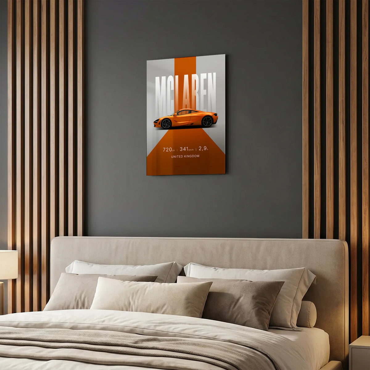 Tableau McLaren 720S — Studio | en Métal Format A3