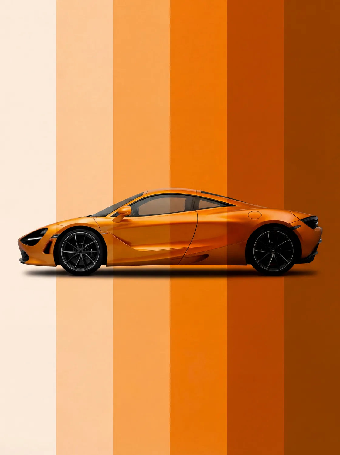 Tableau McLaren 720S — Dégradé | en Métal Format A3