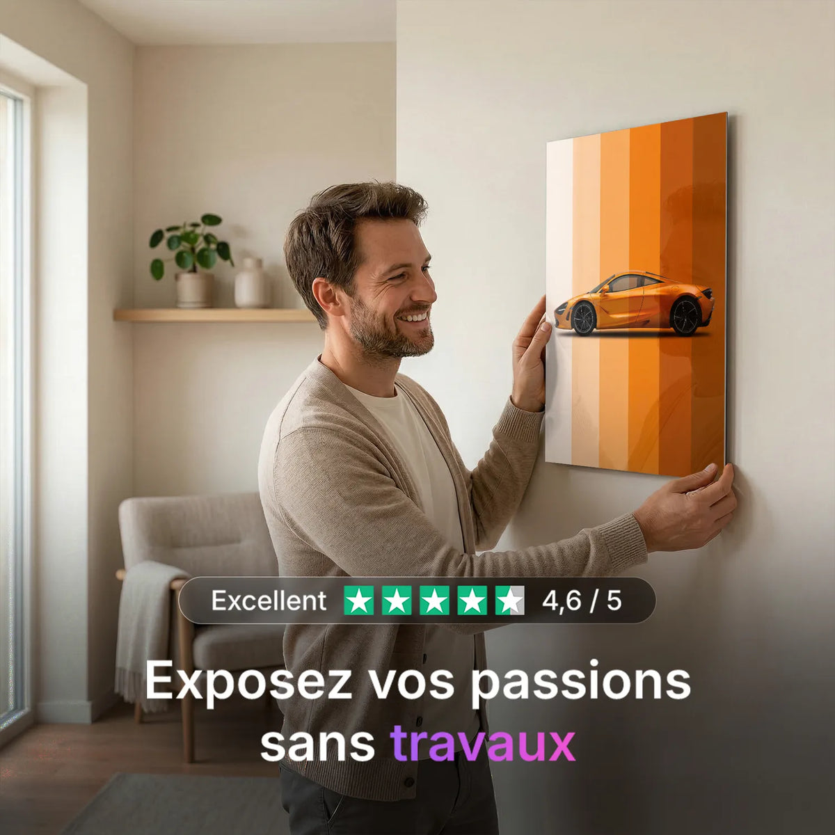 Tableau McLaren 720S — Dégradé | en Métal Format A3