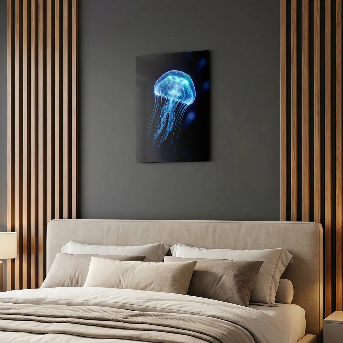 Tableau Méduse Bleue | en Métal Format A3
