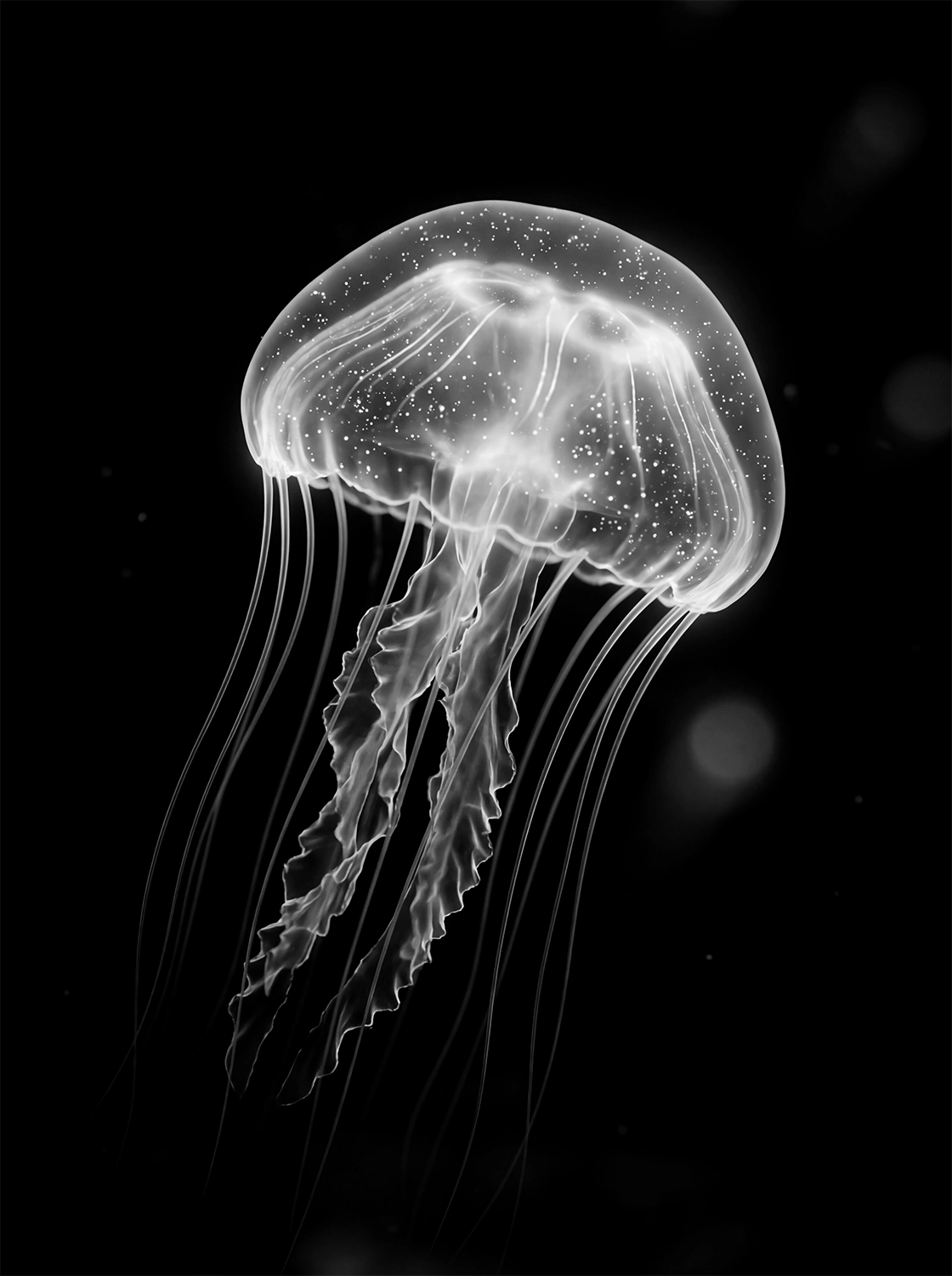 Tableau Méduse N&B | en Métal Format A3