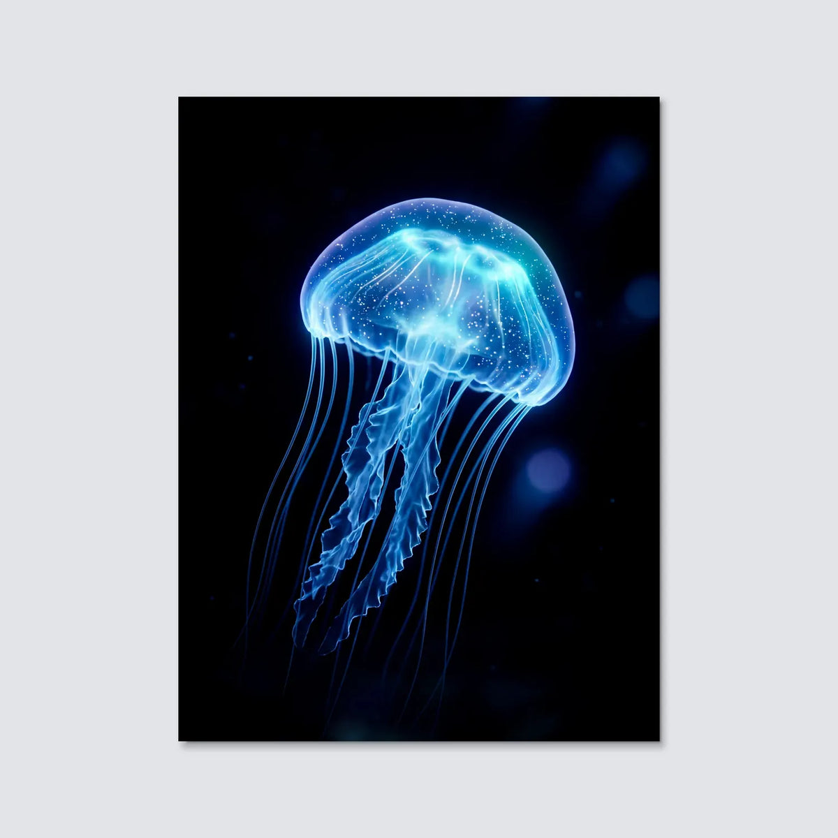 Tableau Méduse Bleue | en Métal Format A3