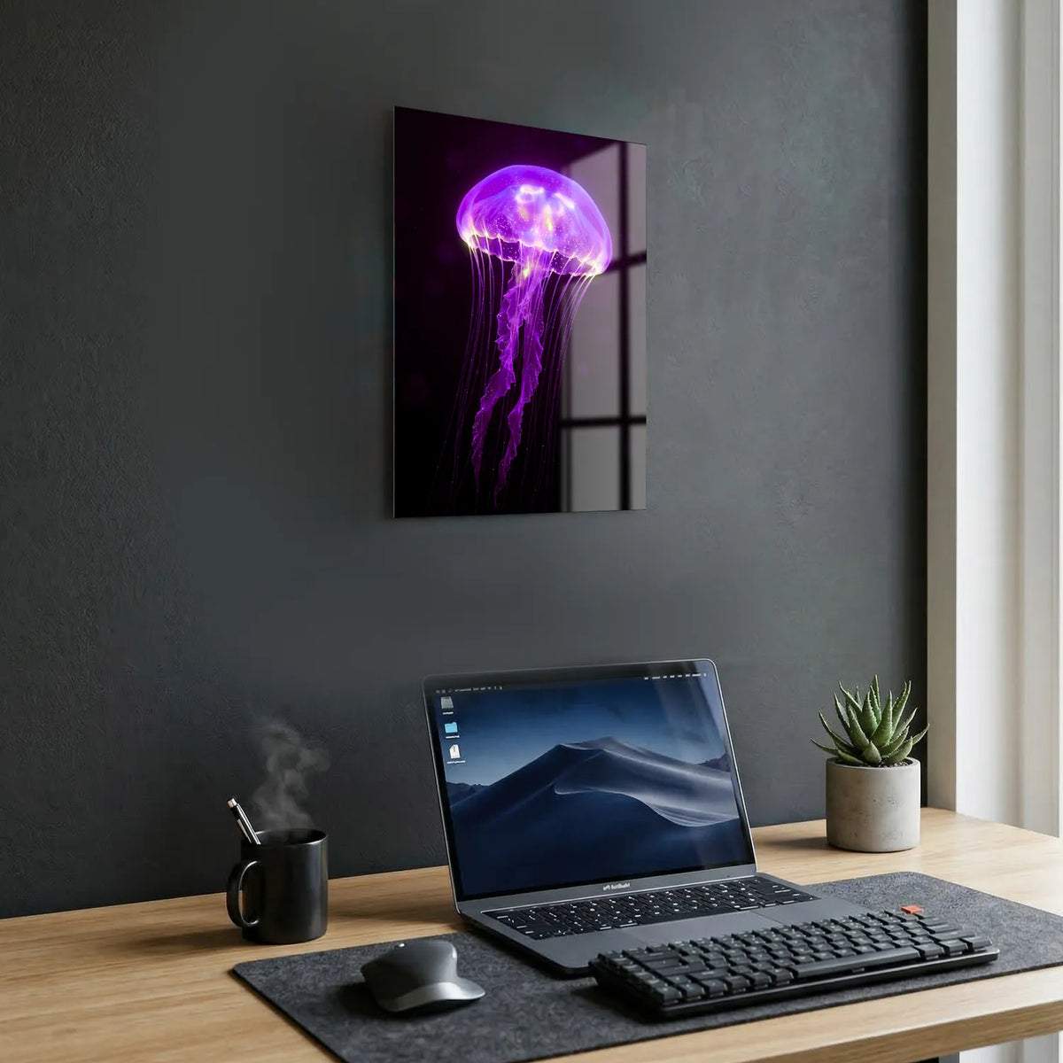 Tableau Méduse Violette | en Métal Format A3