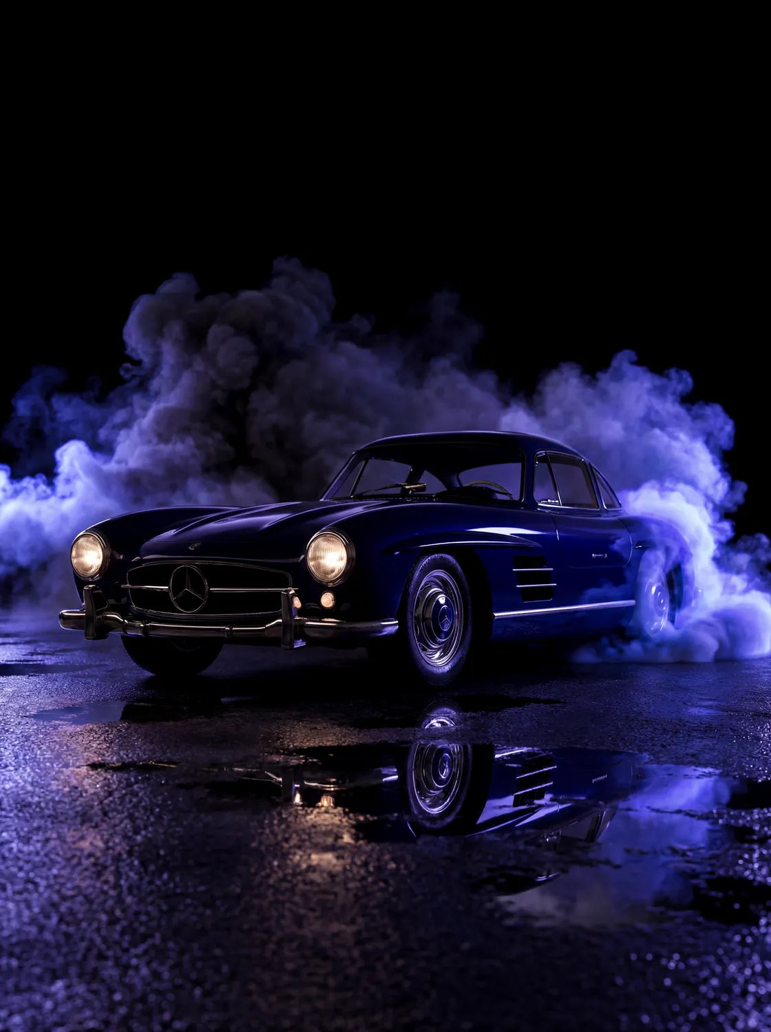 Tableau Mercedes Benz 300 SL Gullwing — Néon | en Métal Format A3