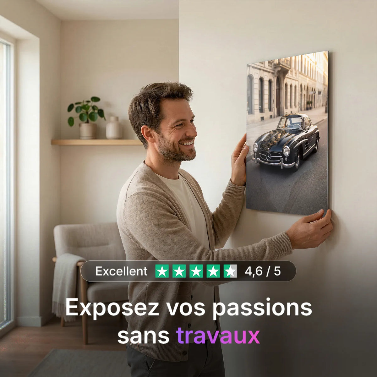 Tableau Mercedes Benz 300 SL Gullwing — Haussmannien | en Métal Format A3