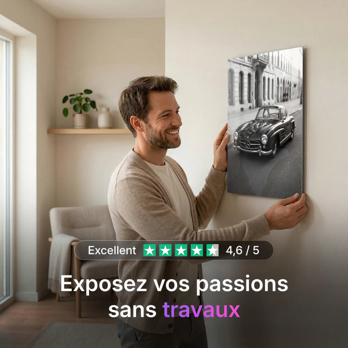 Tableau Mercedes Benz 300 SL Gullwing — Haussmannien | en Métal Format A3