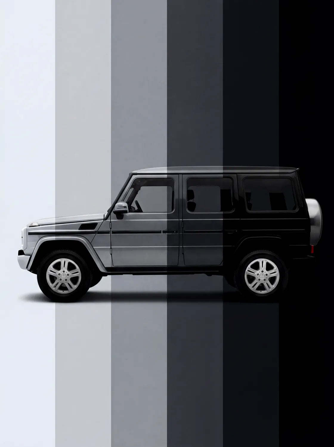 Tableau Mercedes Classe G — Dégradé | en Métal Format A3