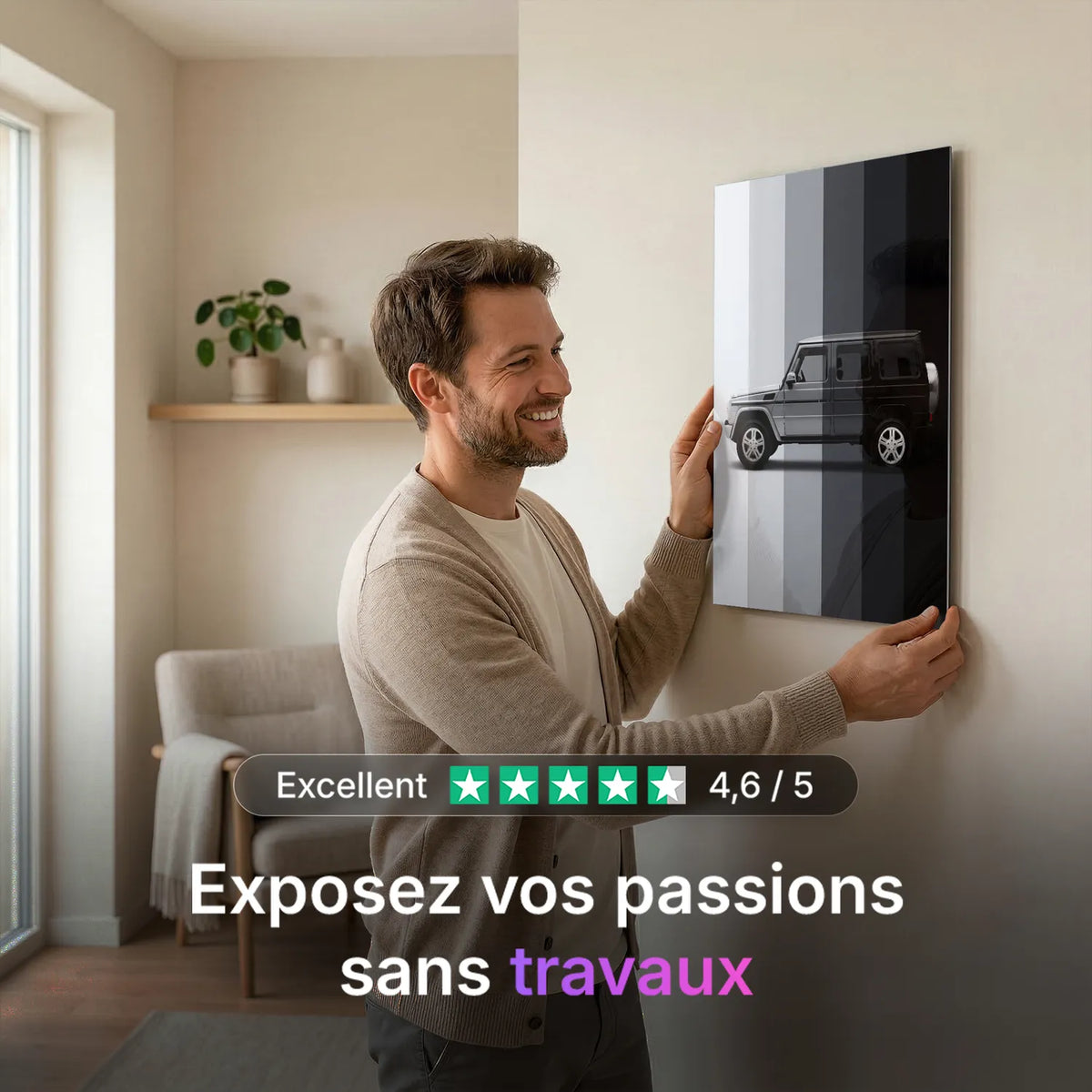 Tableau Mercedes Classe G — Dégradé | en Métal Format A3