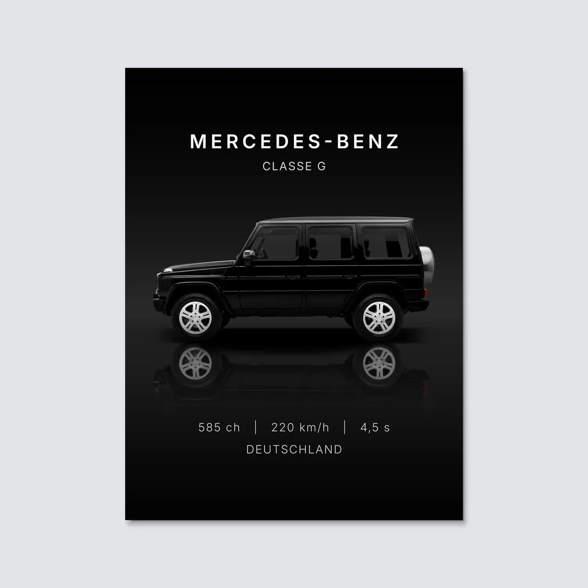 Tableau Mercedes classe G — Performances | en Métal Format A3