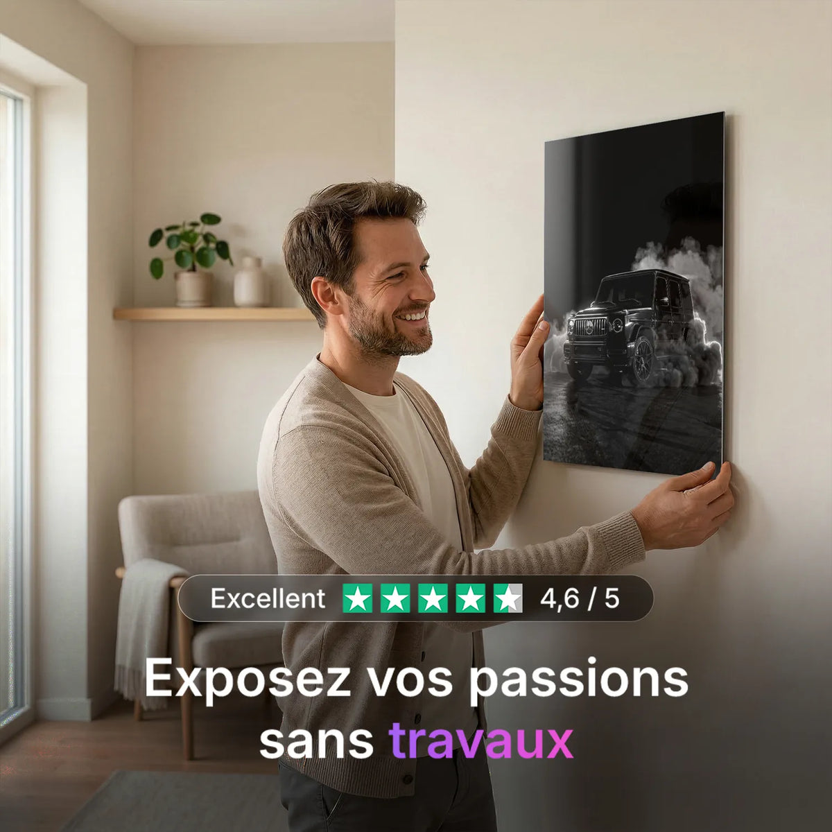 Tableau Mercedes classe G — Néon | en Métal Format A3