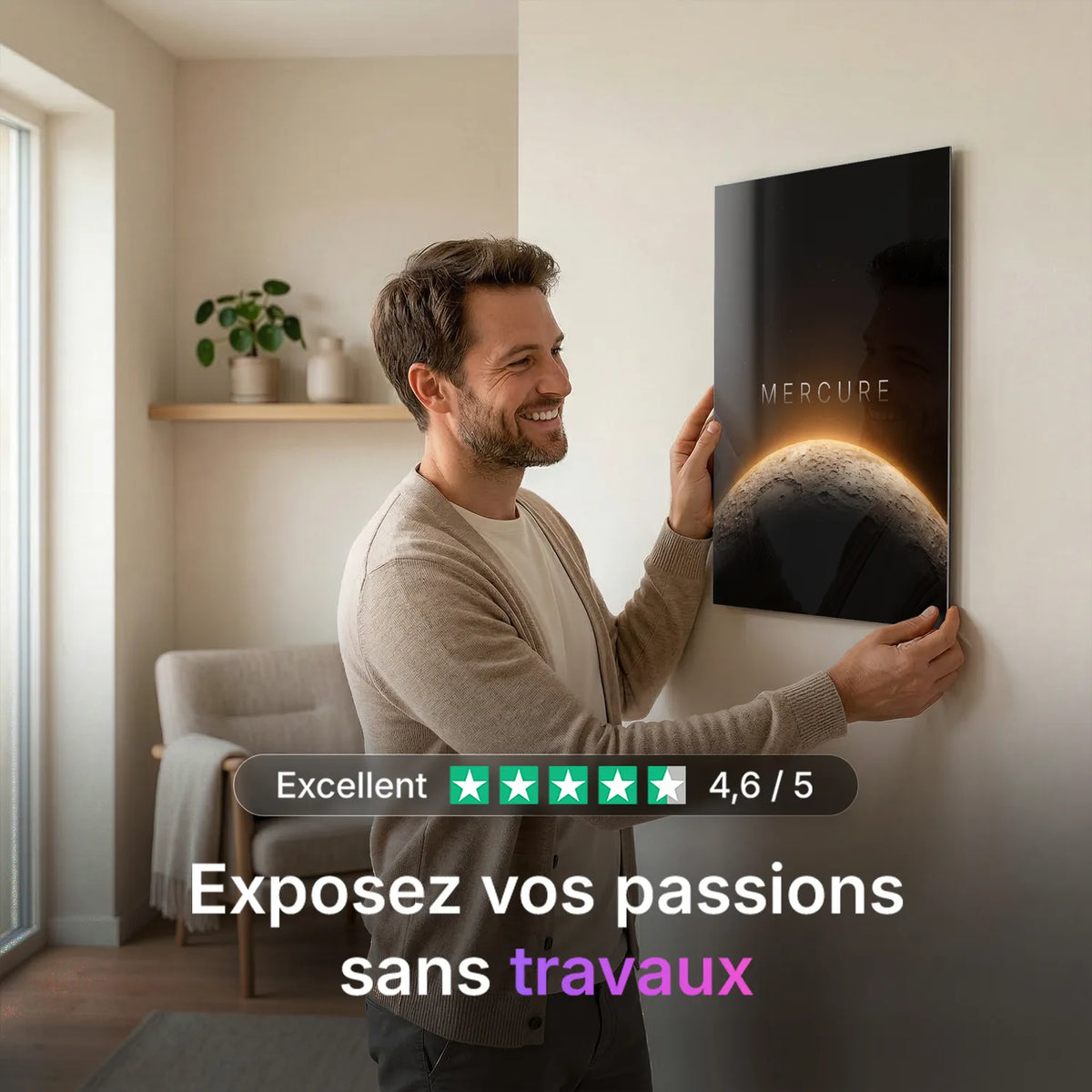 Tableau Mercure Horizon | en Métal Format A3