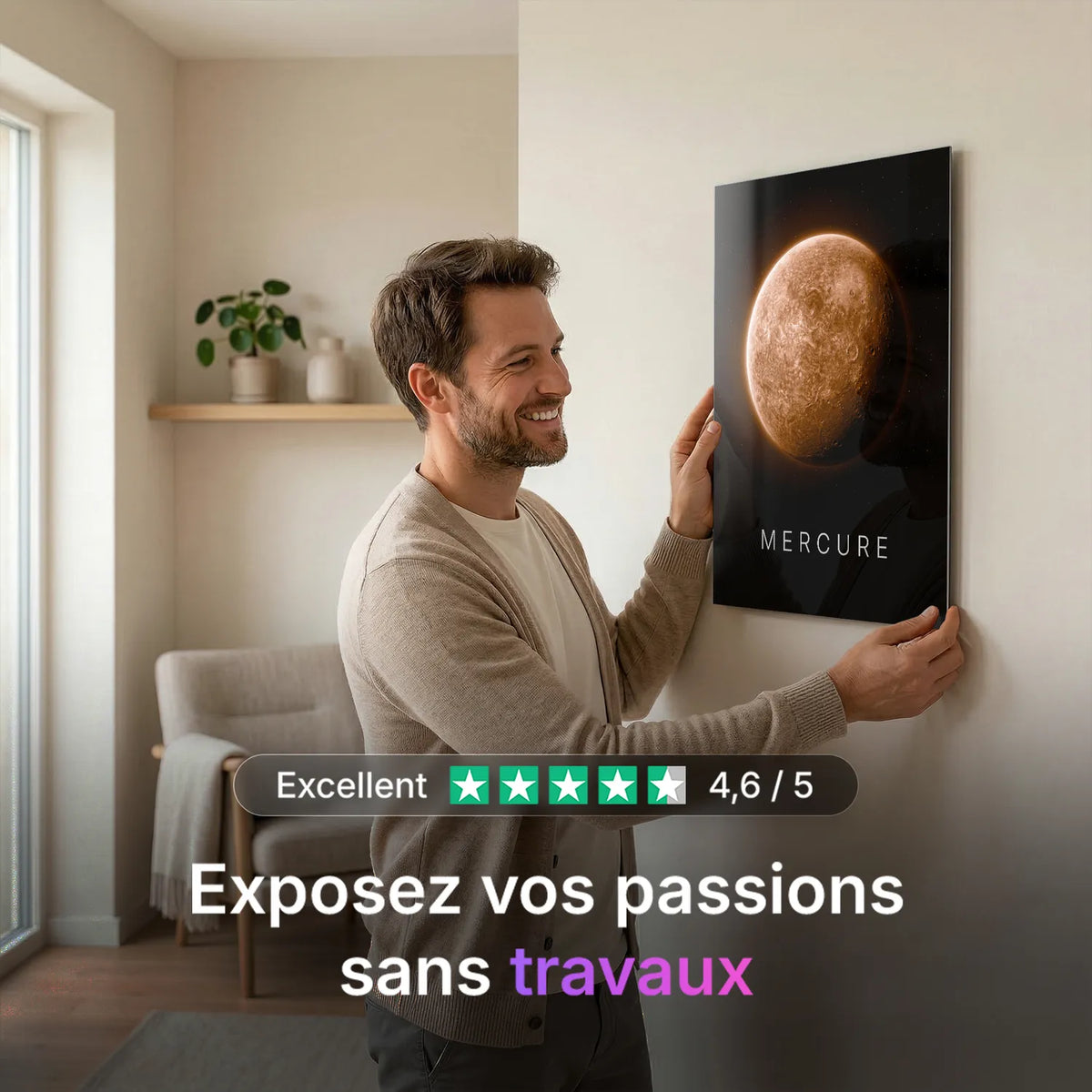 Tableau Mercure | en Métal Format A3