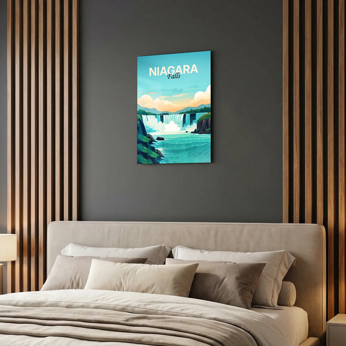 Tableau Niagara Falls Canada - Illustration | en Métal Format A3