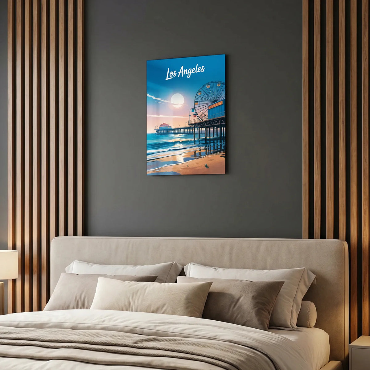 Tableau Los Angeles - Illustration | en Métal Format A3