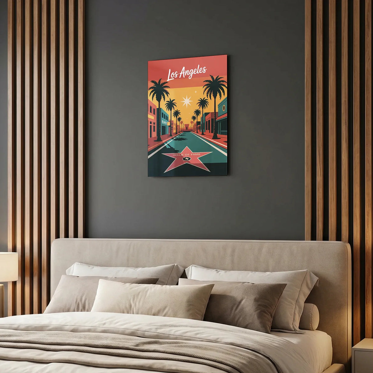 Tableau Hollywood Boulevard Los Angeles - Illustration | en Métal Format A3
