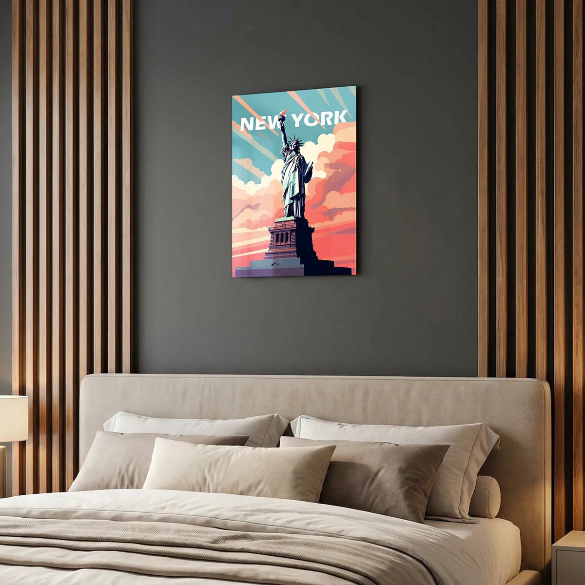 Tableau Statue de la Liberté New York - Illustration | en Métal Format A3