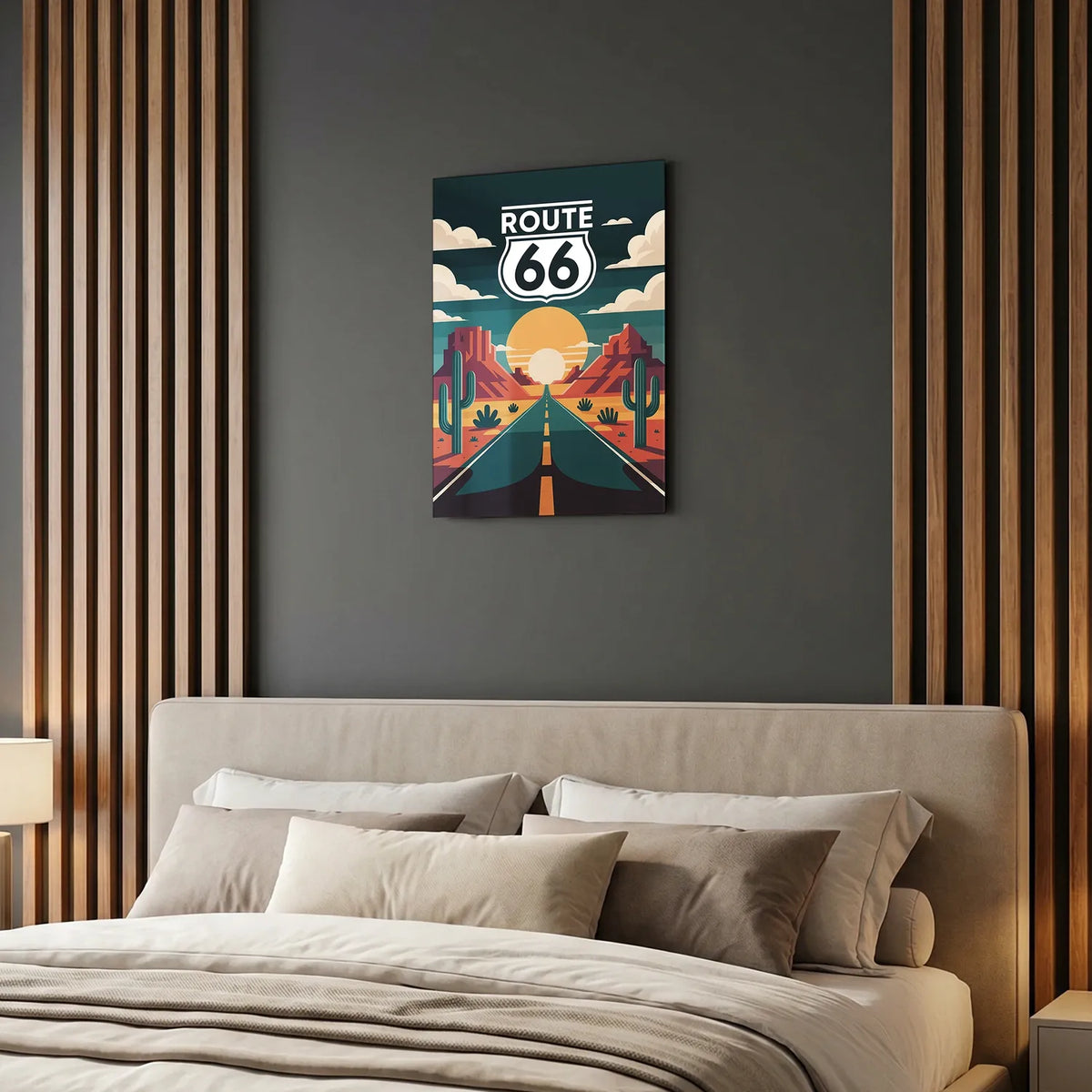 Tableau Route 66 - Illustration | en Métal Format A3
