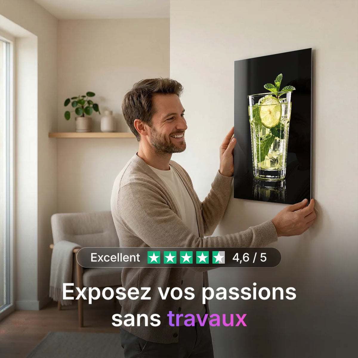 Tableau Mojito | en Métal Format A3