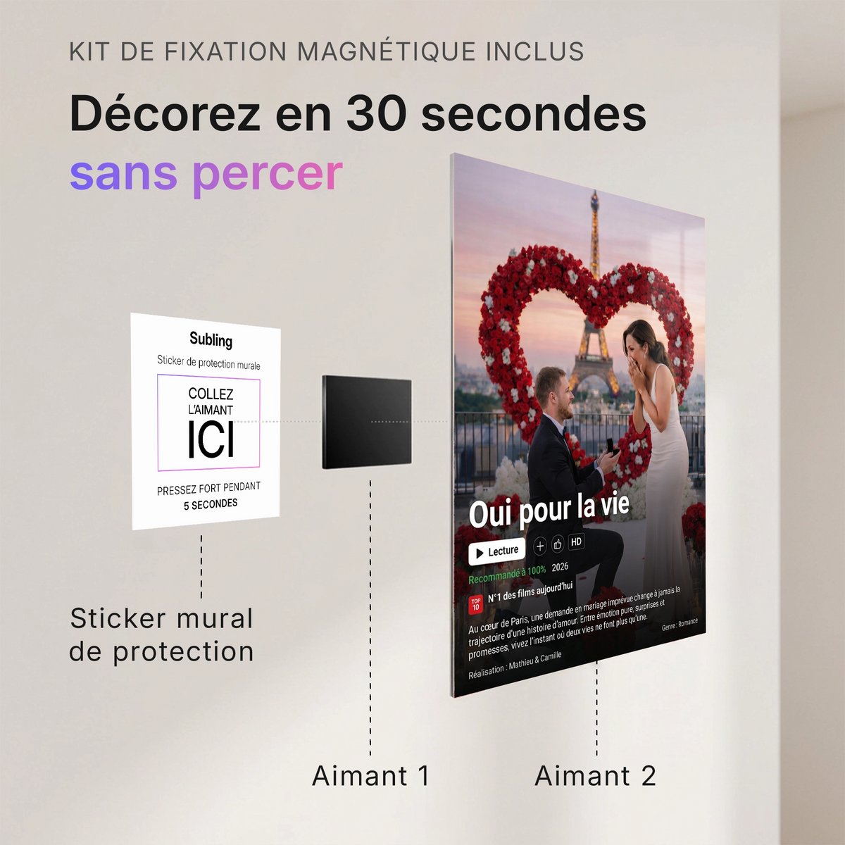 Tableau photo stylisé - Affiche de Film | en Métal Format A3