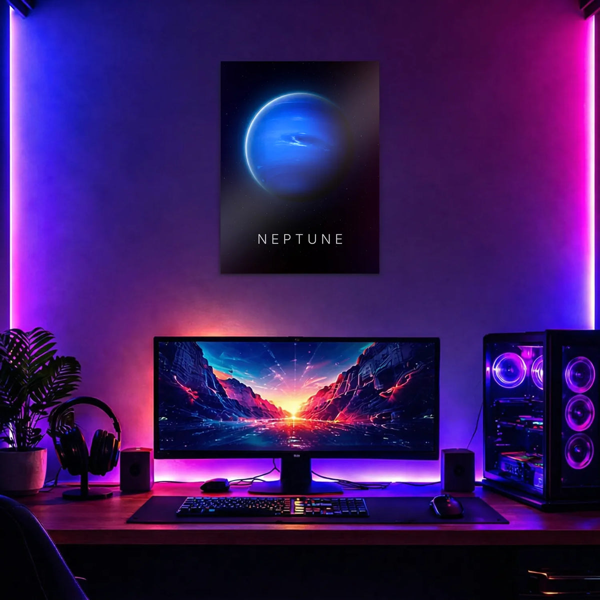 Tableau Neptune | en Métal Format A3