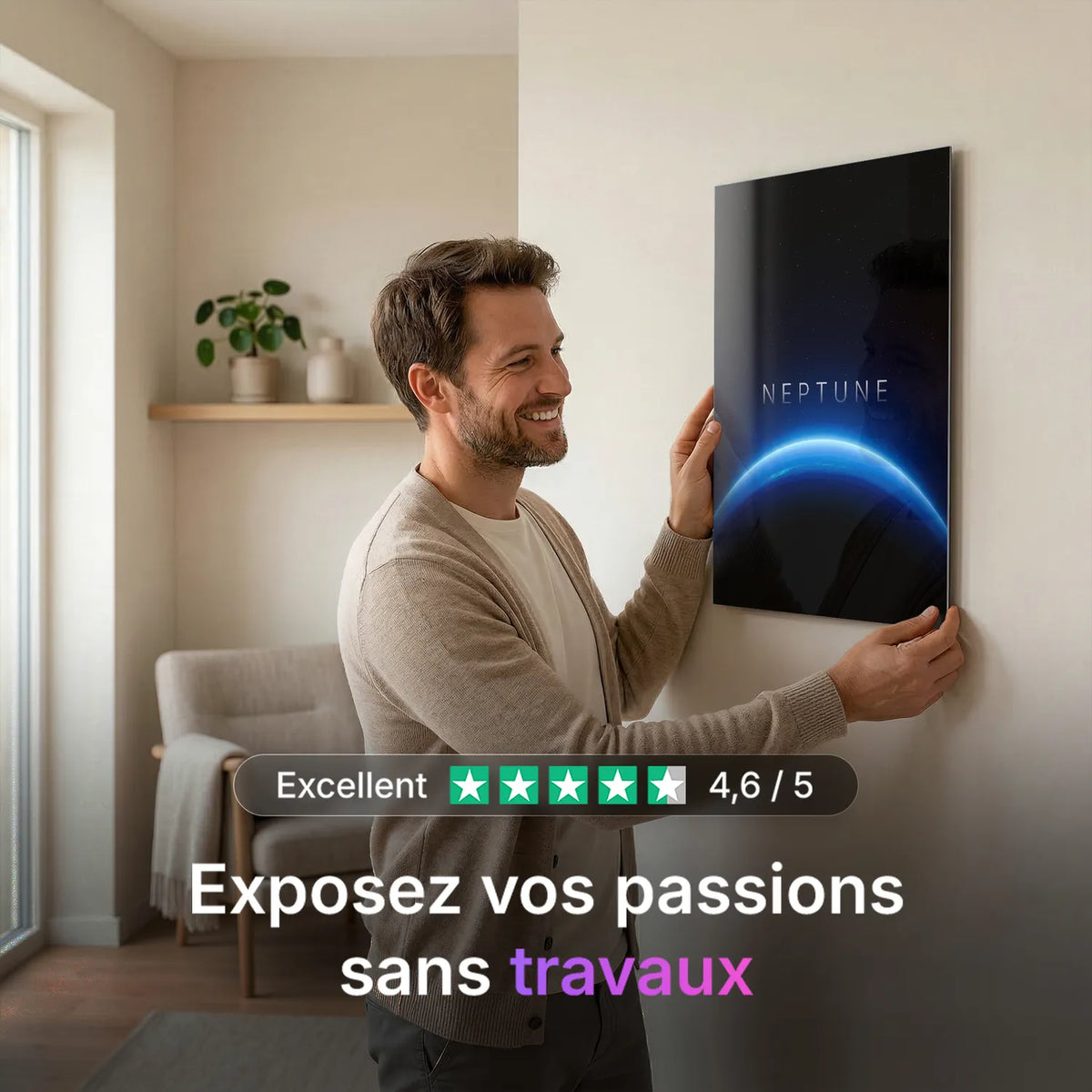 Tableau Neptune Horizon | en Métal Format A3 (Copie)