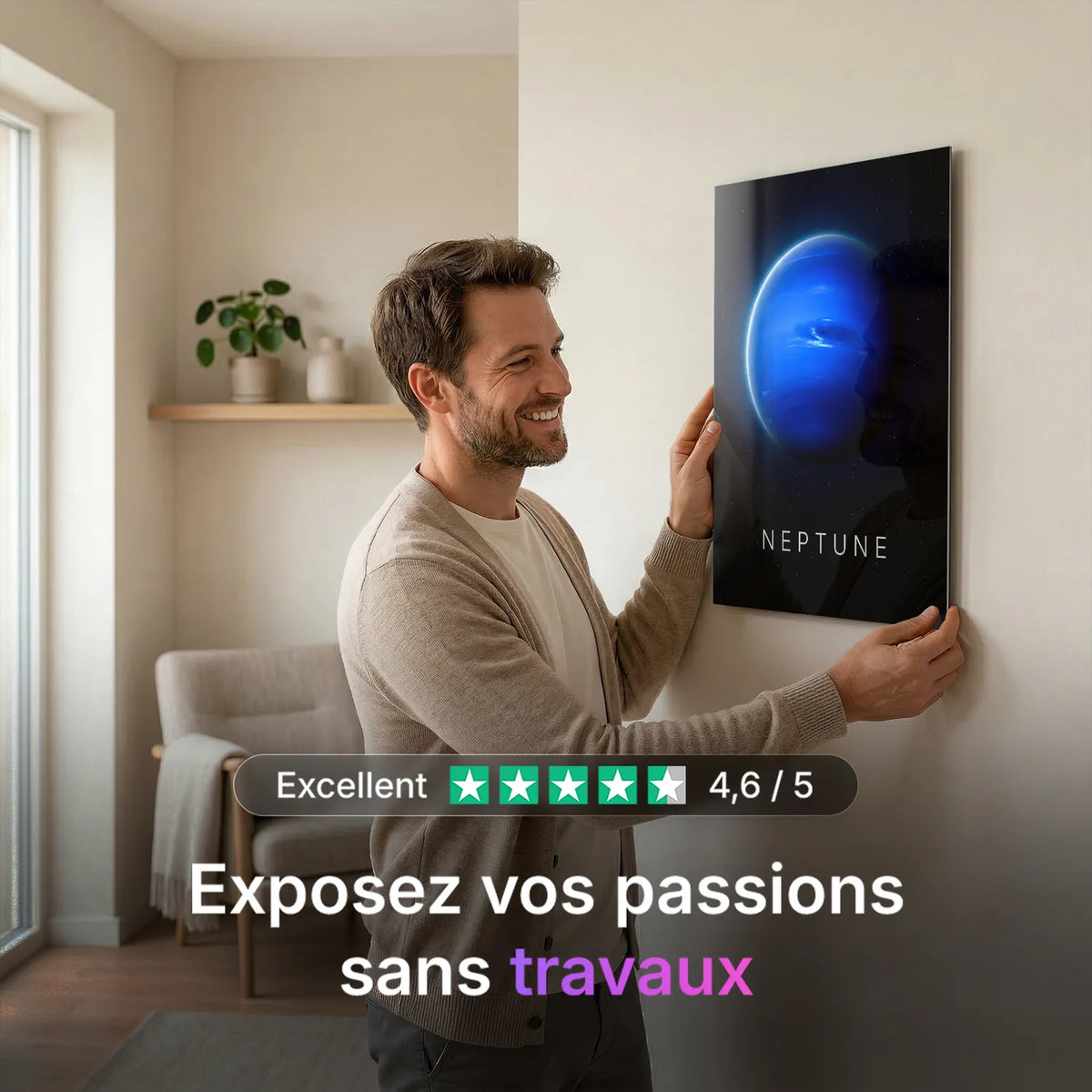 Tableau Neptune | en Métal Format A3