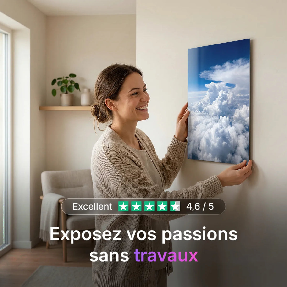 Tableau Au dessus des nuages | en Métal Format A3