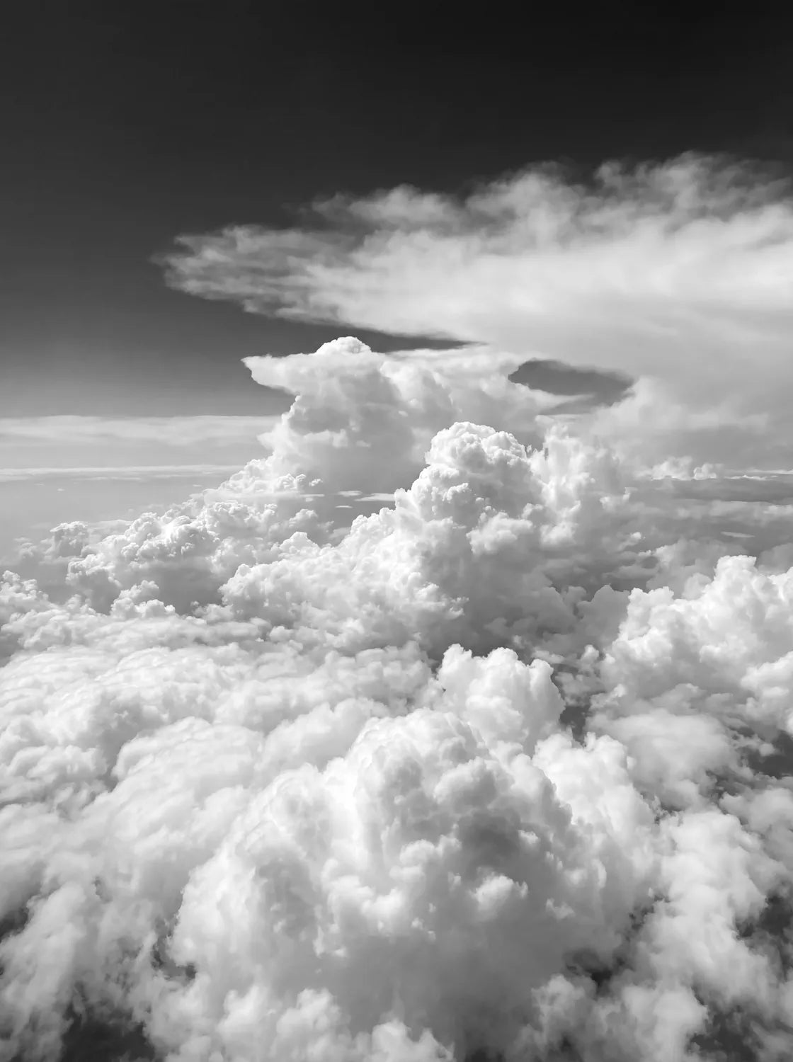 Tableau Au dessus des nuages N&B | en Métal Format A3