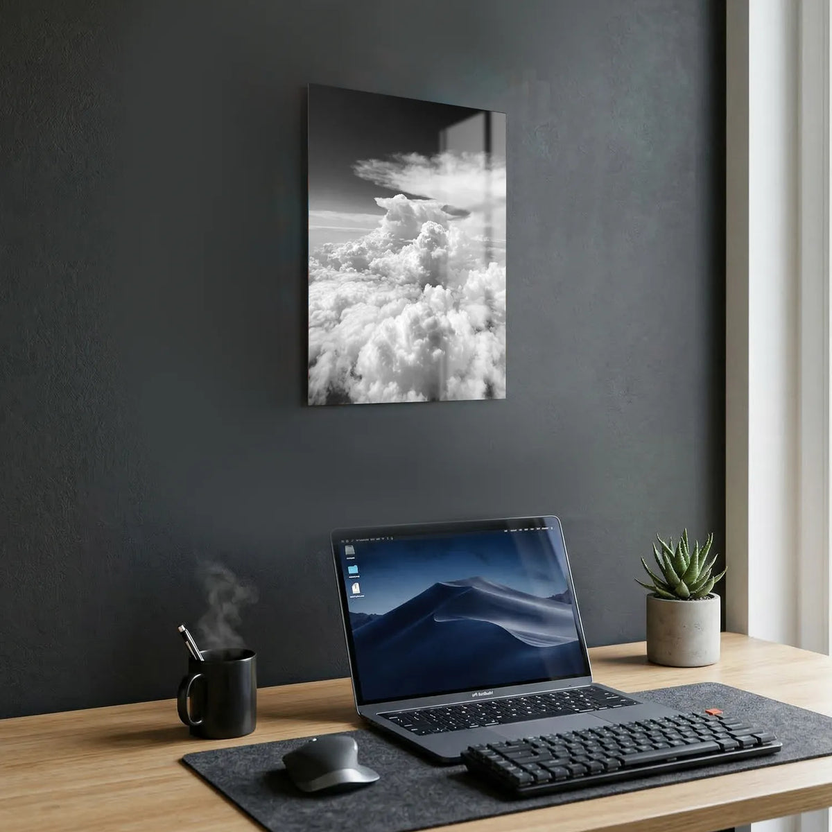 Tableau Au dessus des nuages N&B | en Métal Format A3