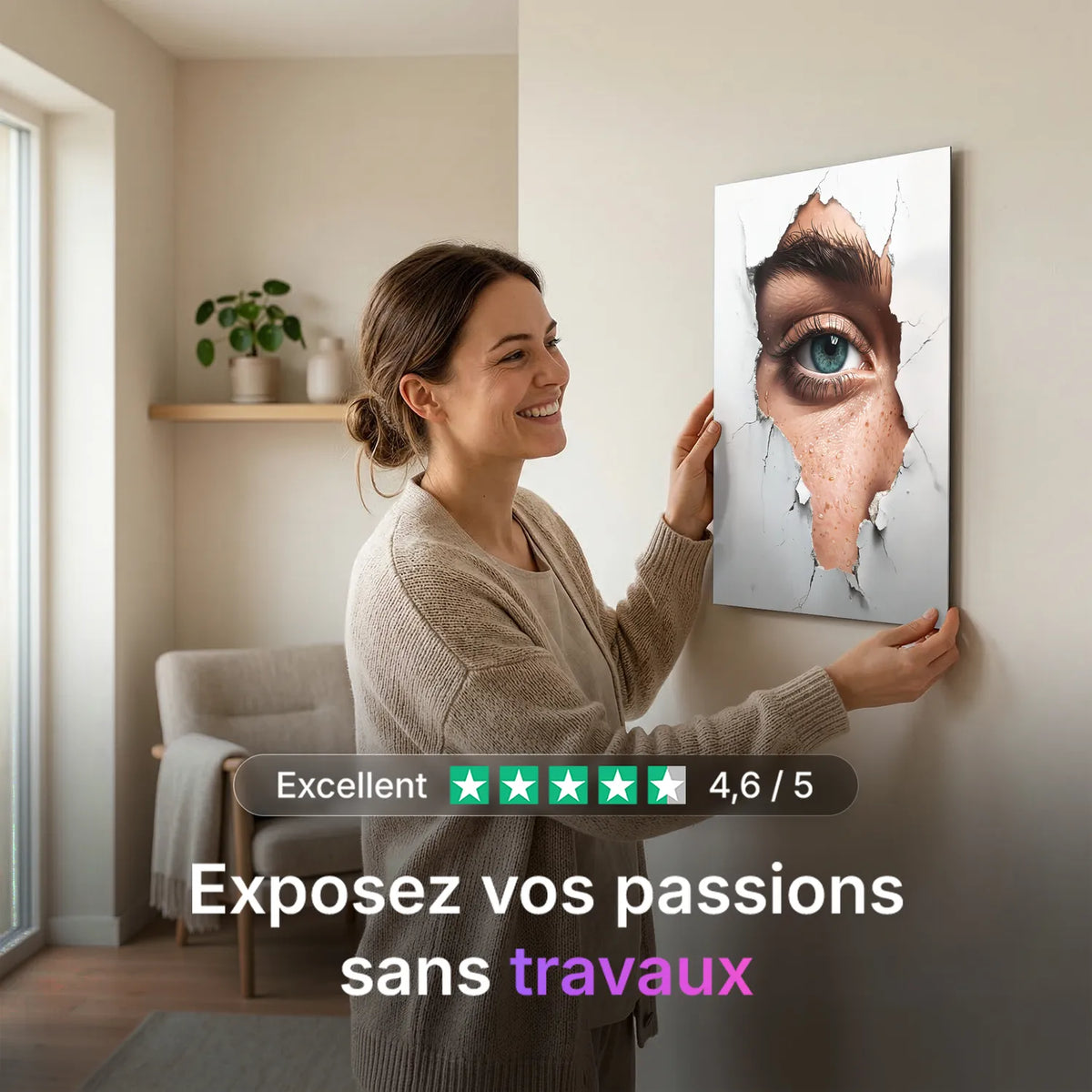 Tableau À Travers le Mur | en Métal Format A3