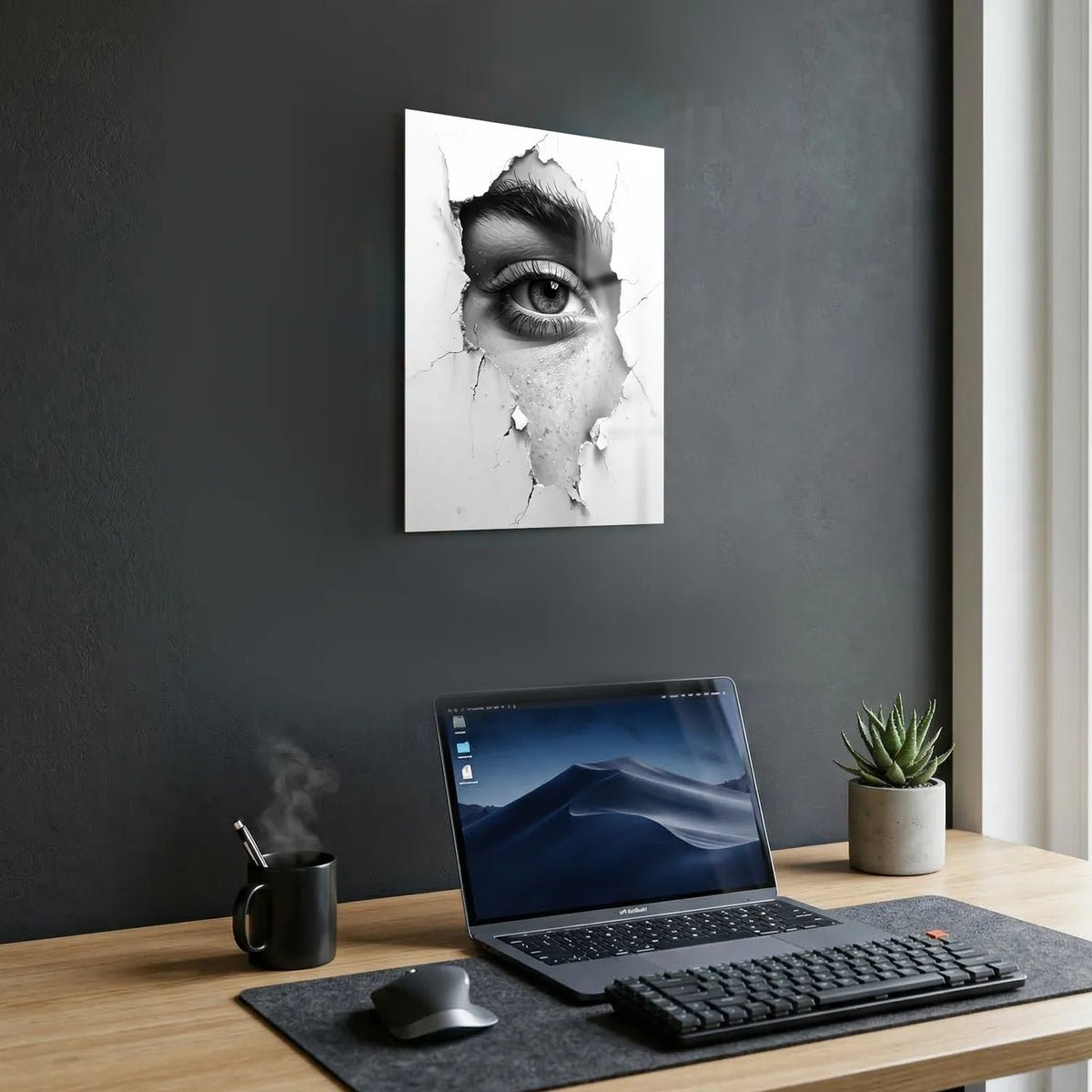 Tableau À Travers le Mur N&B | en Métal Format A3