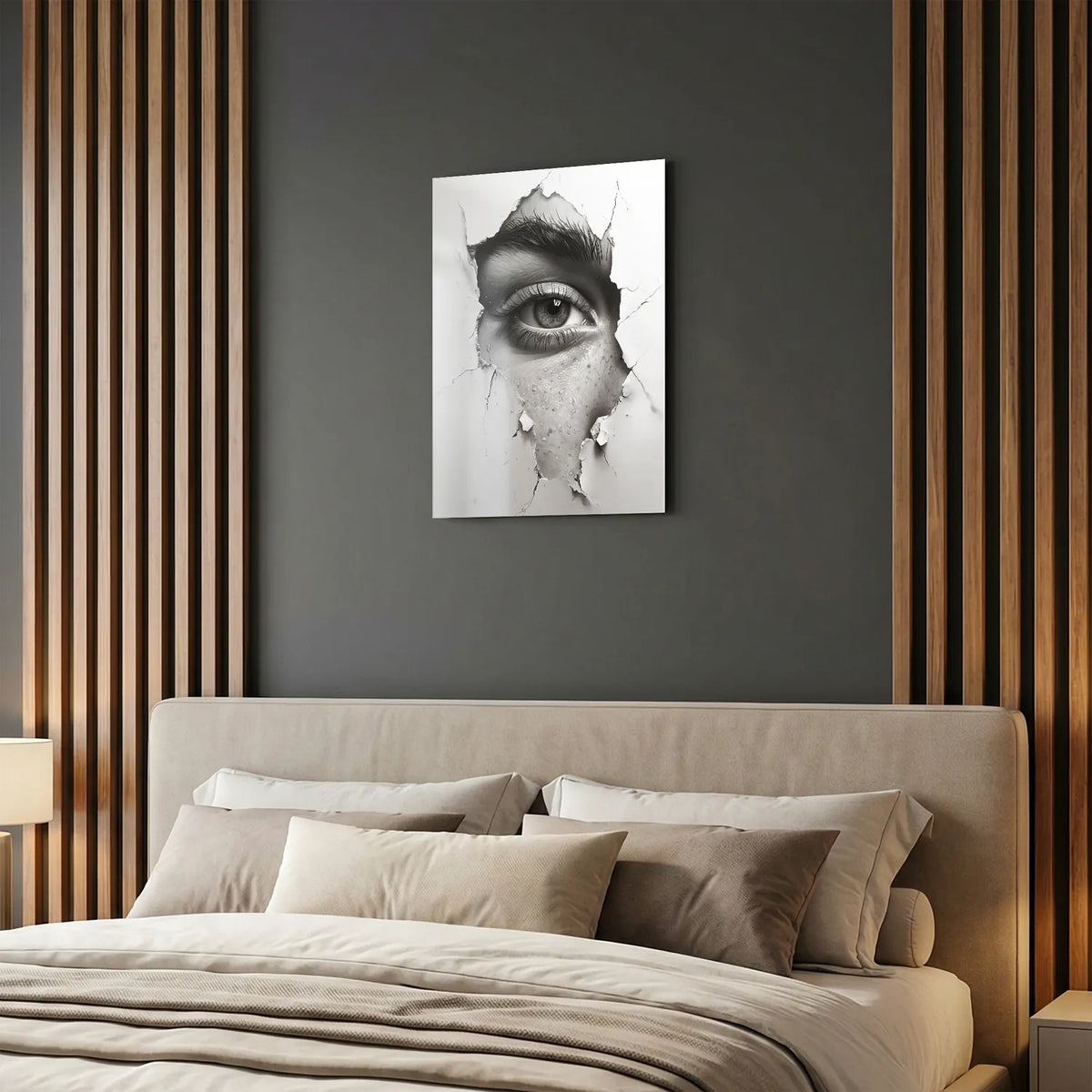 Tableau À Travers le Mur N&B | en Métal Format A3