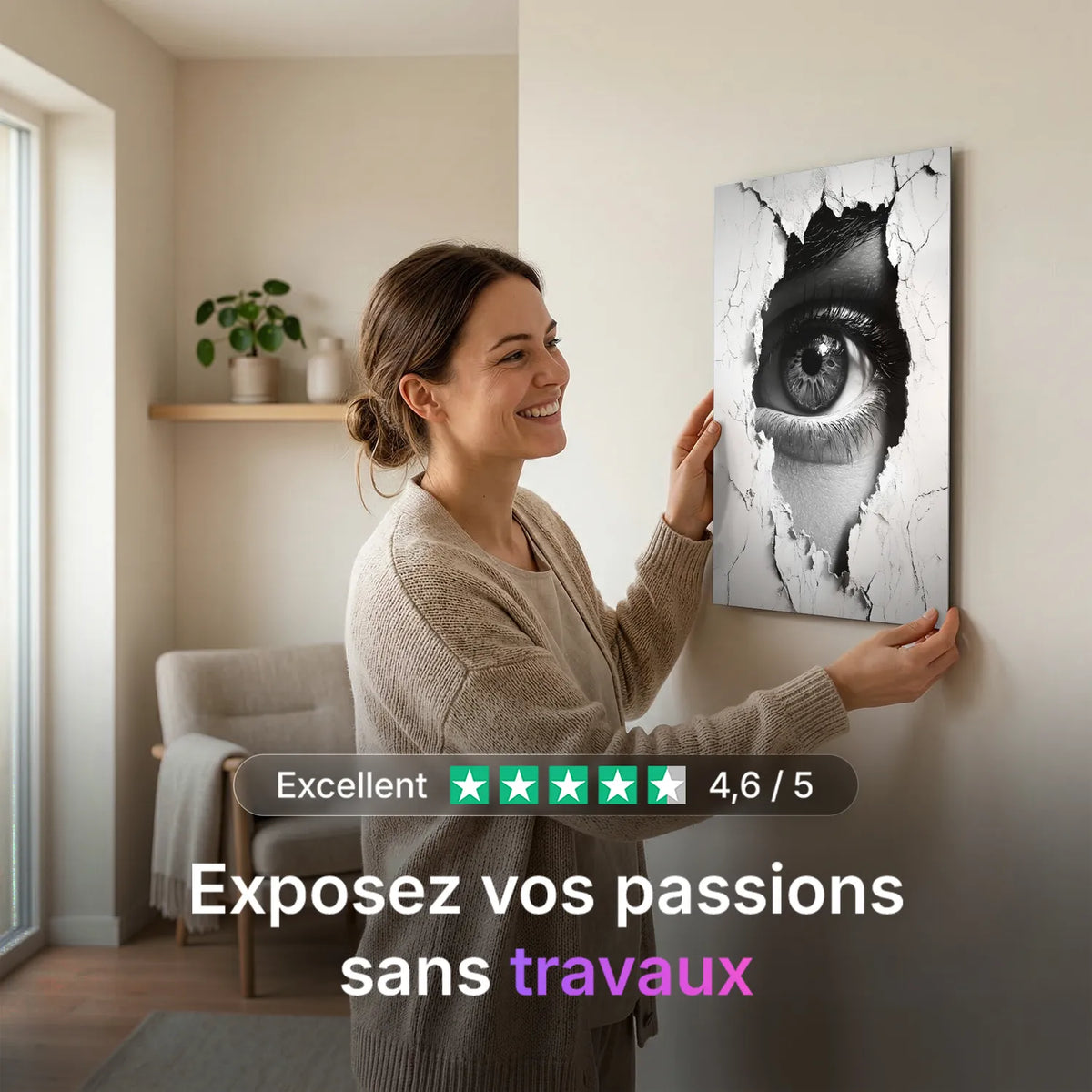 Tableau Observé N&B | en Métal Format A3