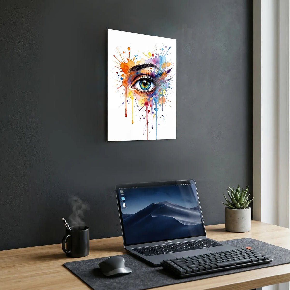 Tableau Oeil aquarelle clair | en Métal Format A3