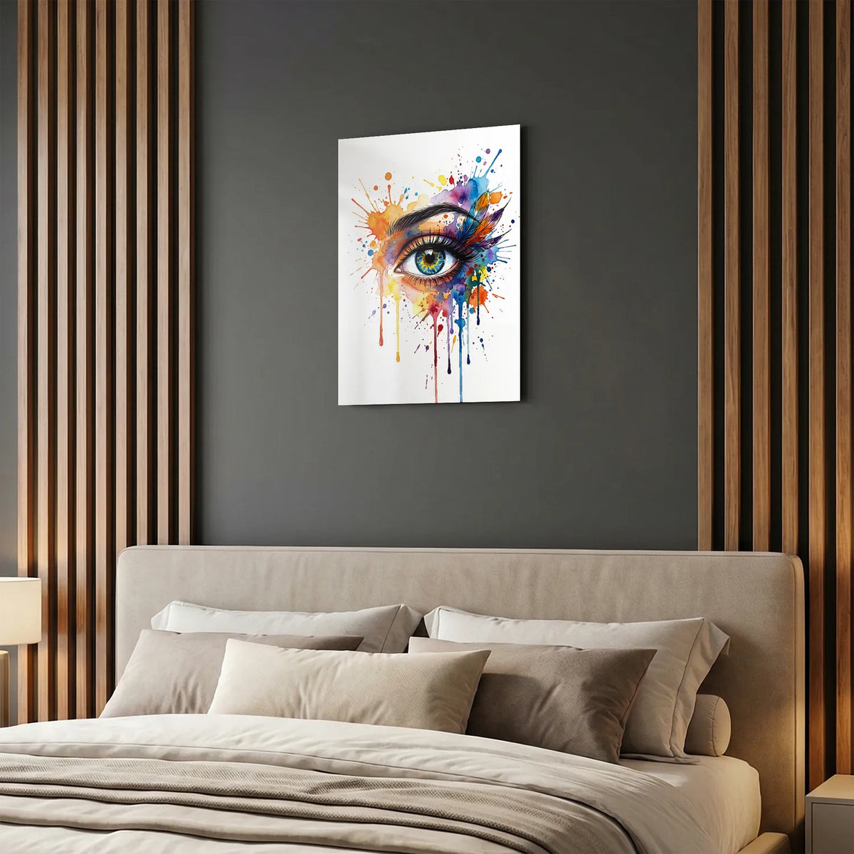 Tableau Oeil aquarelle clair | en Métal Format A3