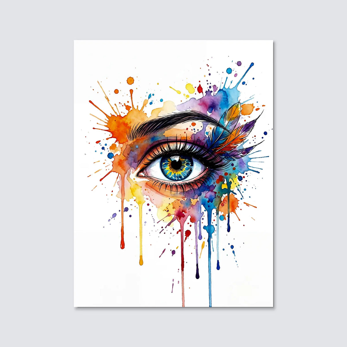Tableau Oeil aquarelle clair | en Métal Format A3