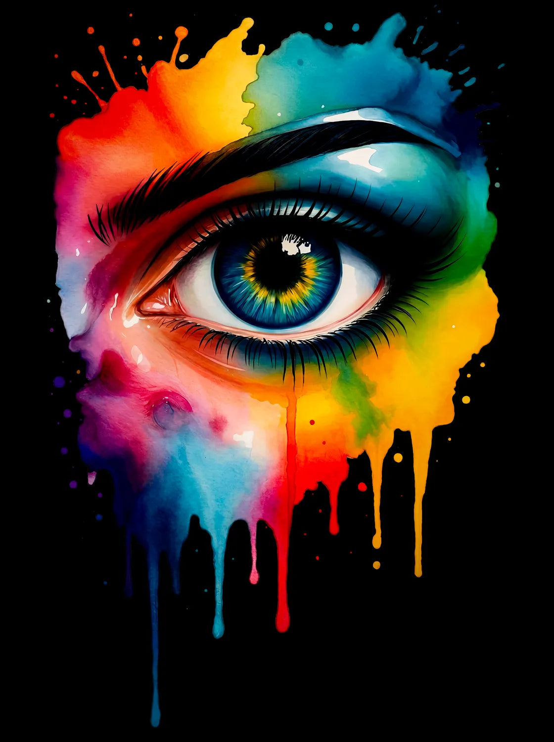Tableau Oeil peinture sombre | en Métal Format A3