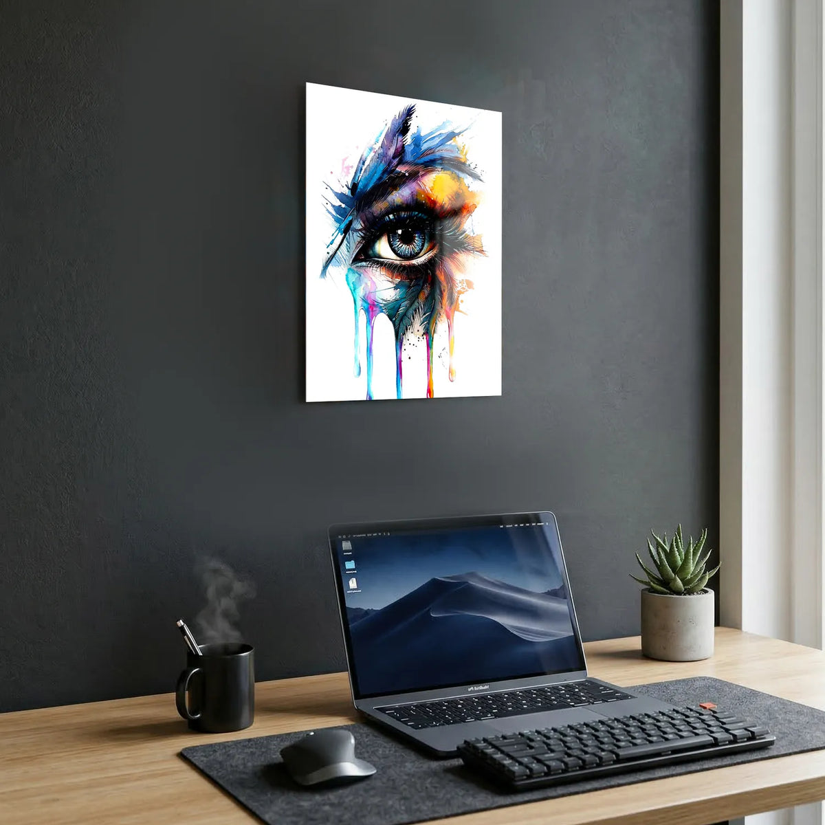 Tableau Oeil plume clair | en Métal Format A3
