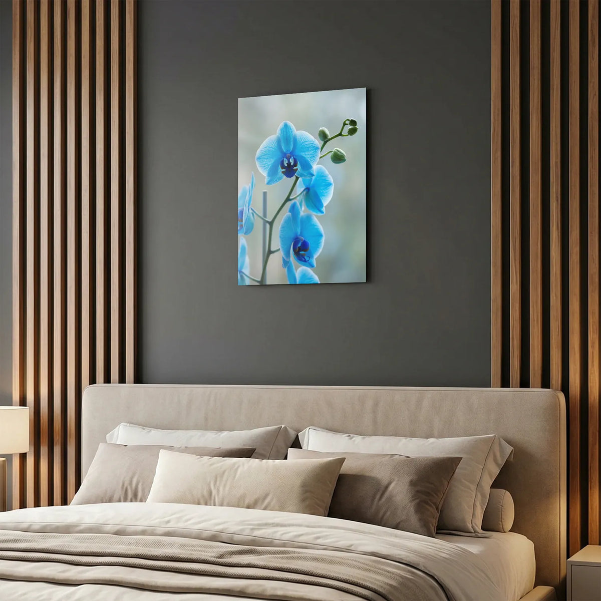Tableau Orchidée Papillon Bleue | en Métal Format A3