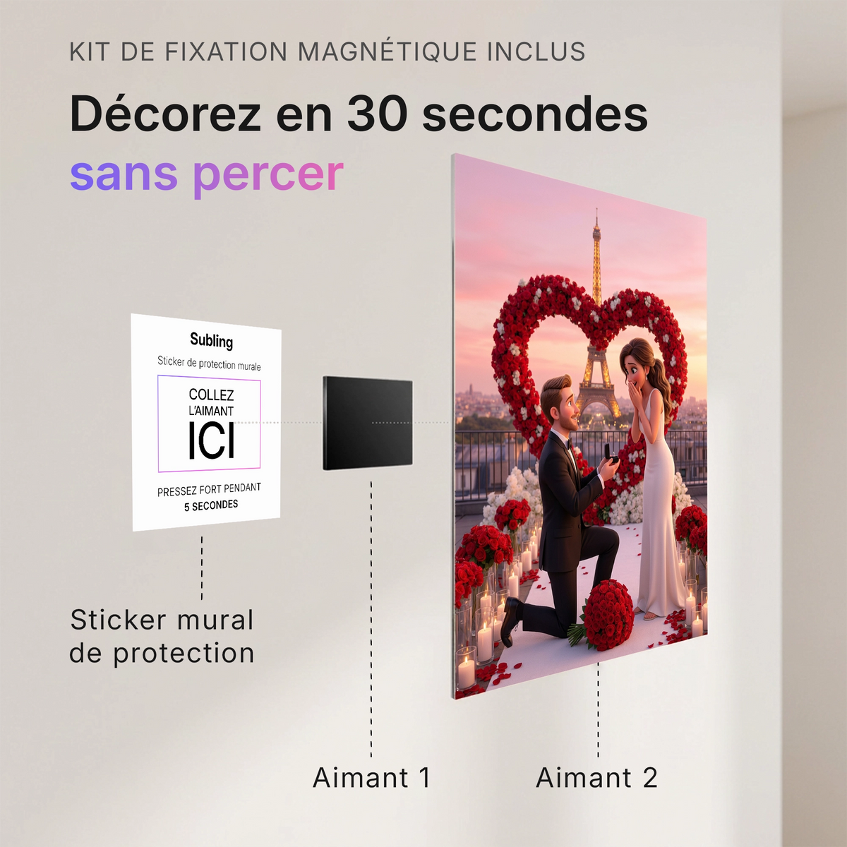 Tableau photo stylisé - Film d'animation | en Métal Format A3
