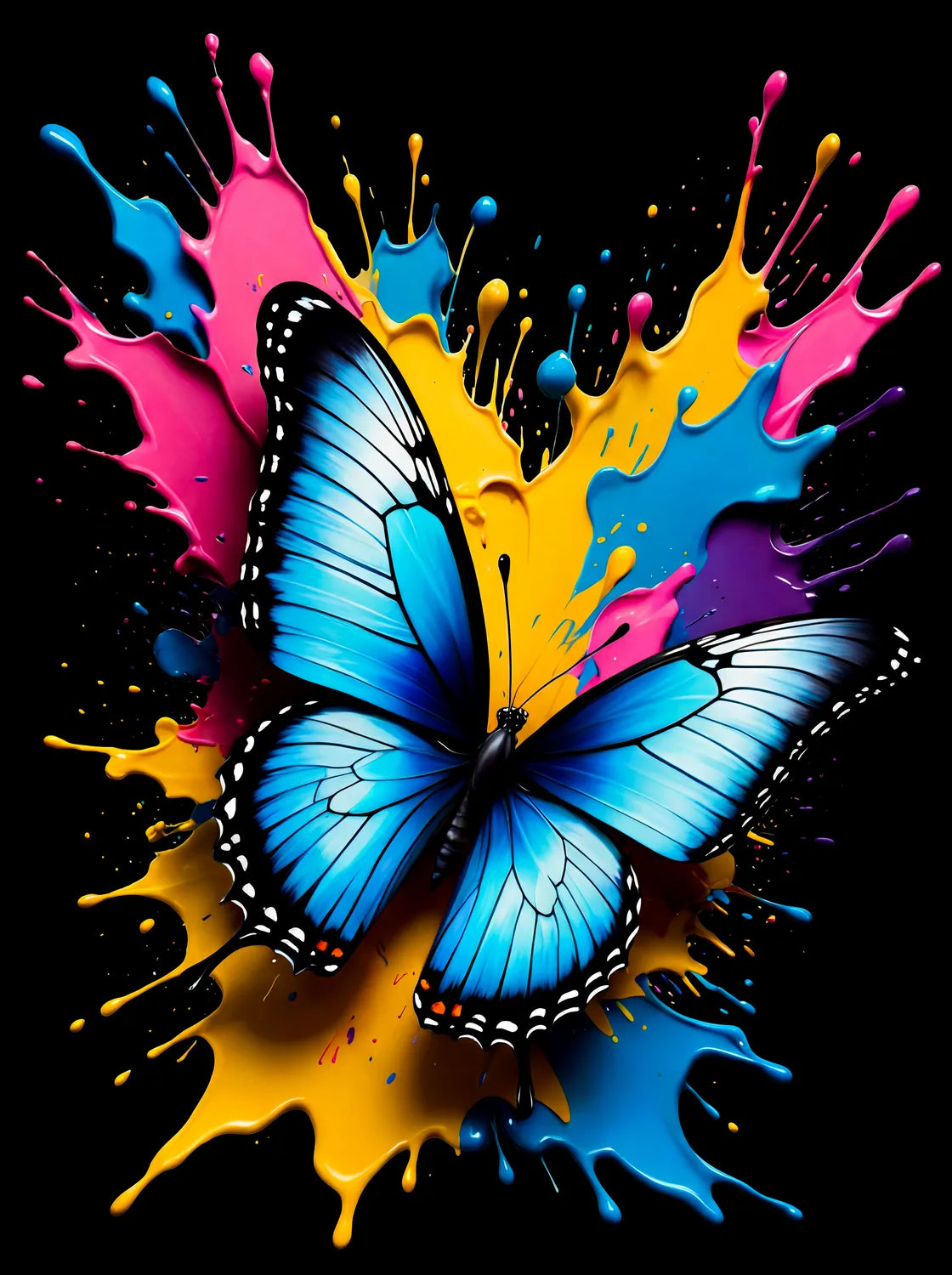 Tableau Papillon Artistique | en Métal Format A3