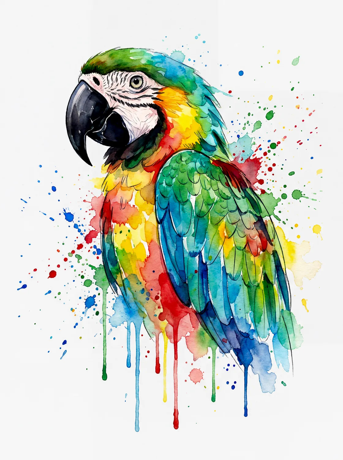 Tableau Perroquet Artistique | en Métal Format A3