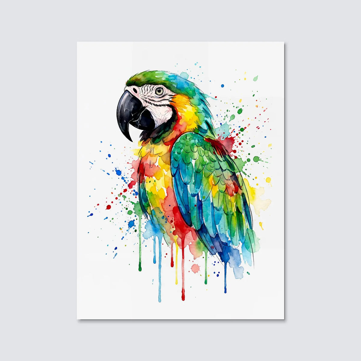 Tableau Perroquet Artistique | en Métal Format A3