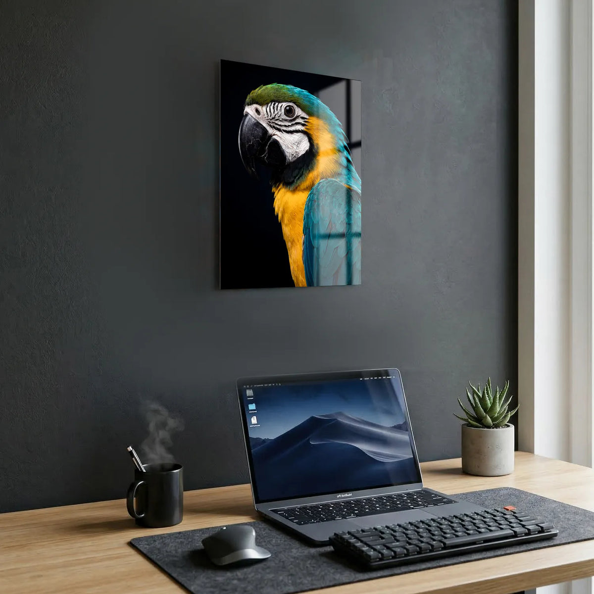 Tableau Portrait de Perroquet | en Métal Format A3