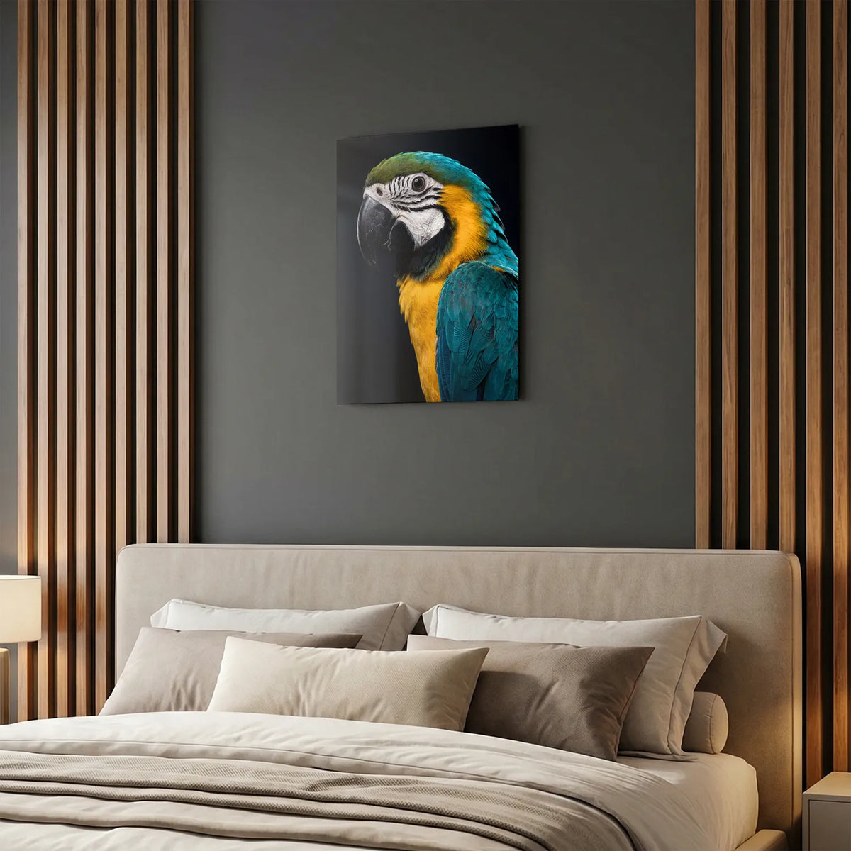Tableau Portrait de Perroquet | en Métal Format A3