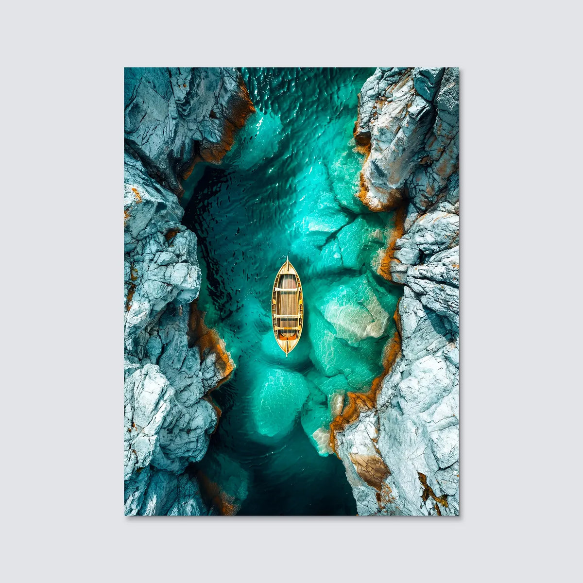 Tableau Pirogue en eaux claires | en Métal Format A3